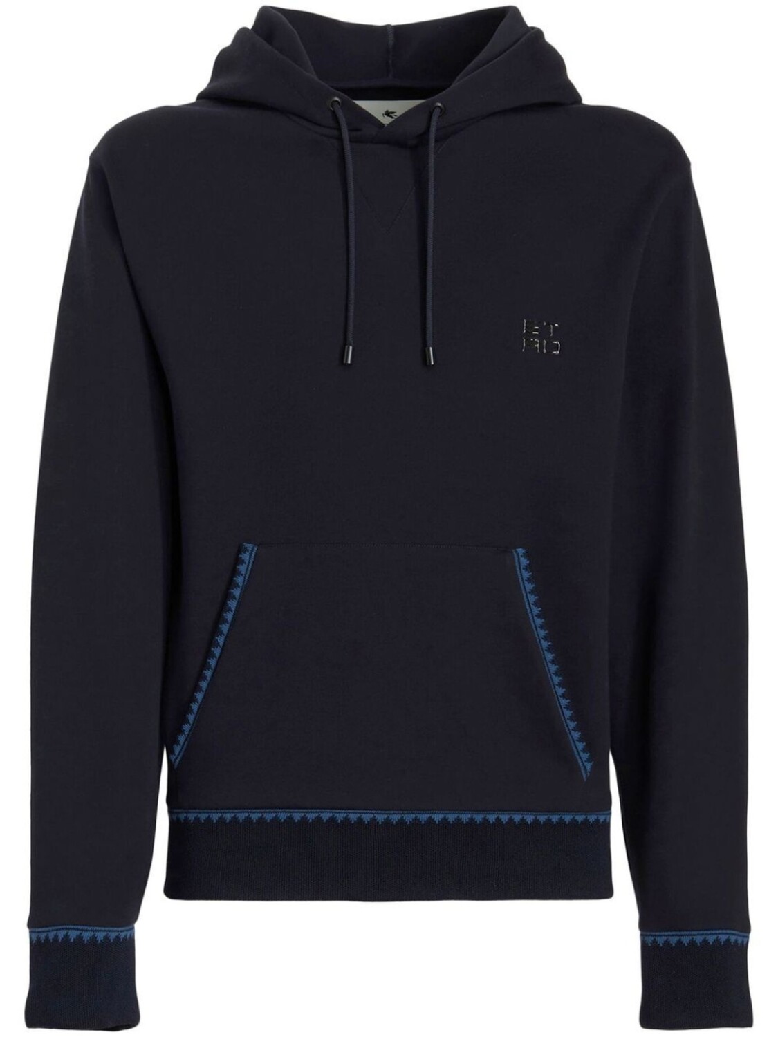 

ETRO logo-patch pullover hoodie, синий