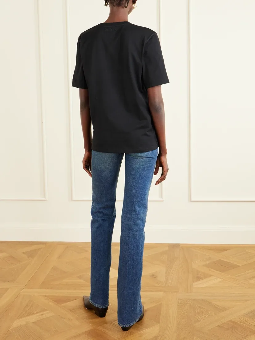 Футболка из хлопкового джерси SAINT LAURENT, черный — фото 4