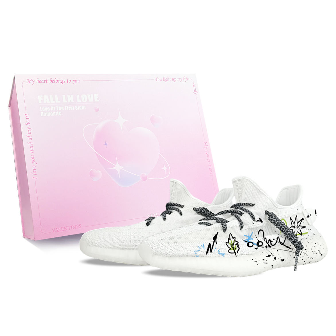 

Adidas Originals Изи Буст 350 V2 Абразивоустойчивые низкие повседневные кроссовки унисекс белый черный - белый, цвет White