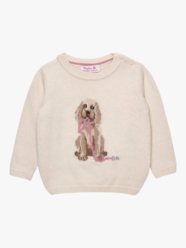 

Детский свитер для щенка из шерстяной смеси Trotters, Winter White