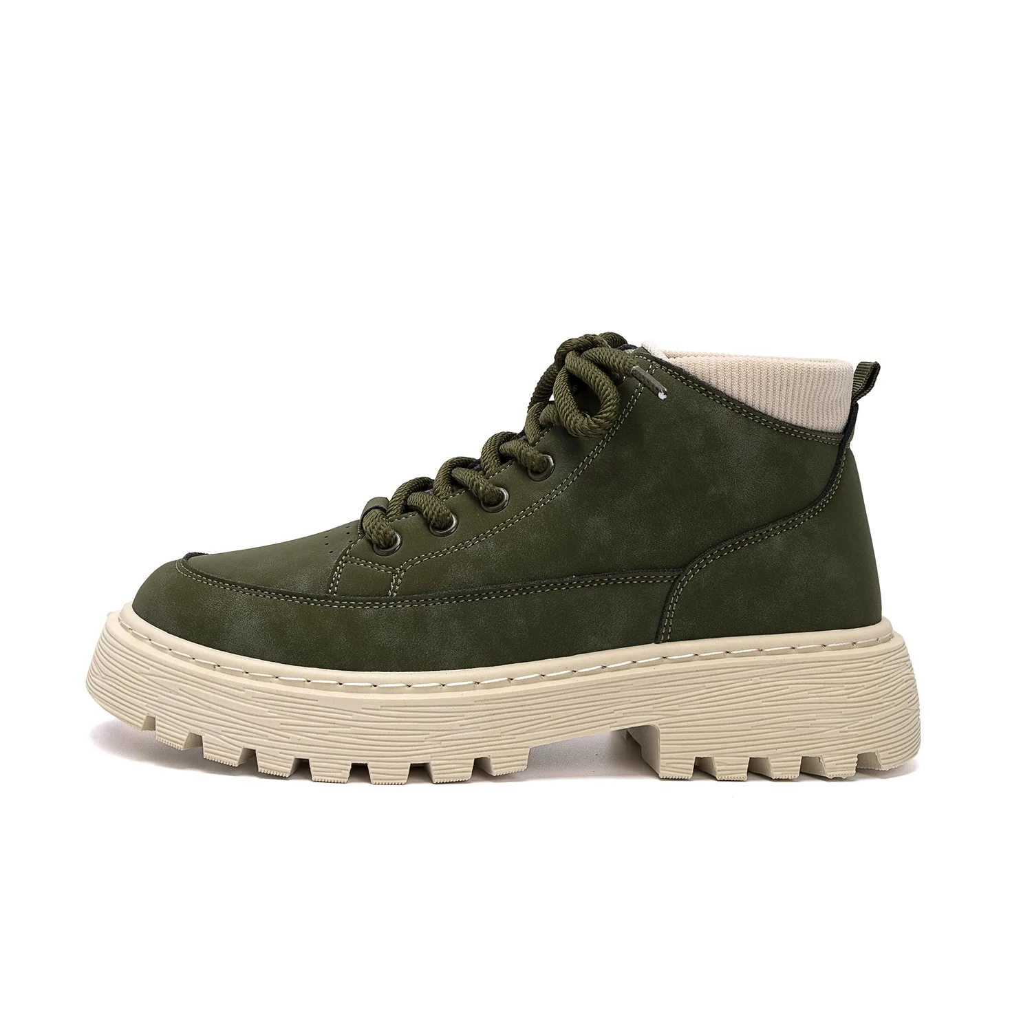 Короткие армейские ботинки на 4 см мужские HUANQIU, Army Green
