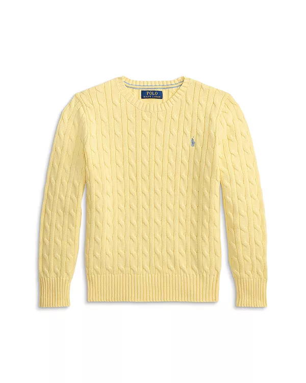 

Хлопковый свитер крупной вязки для мальчиков - для детей постарше. Ralph Lauren, желтый