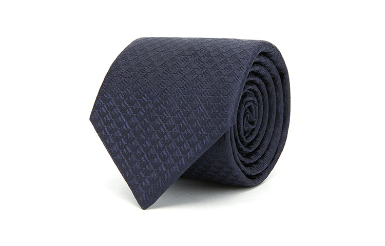 

Галстук Monogram Jacquard с заостренным концом EMPORIO ARMANI, темно-синий