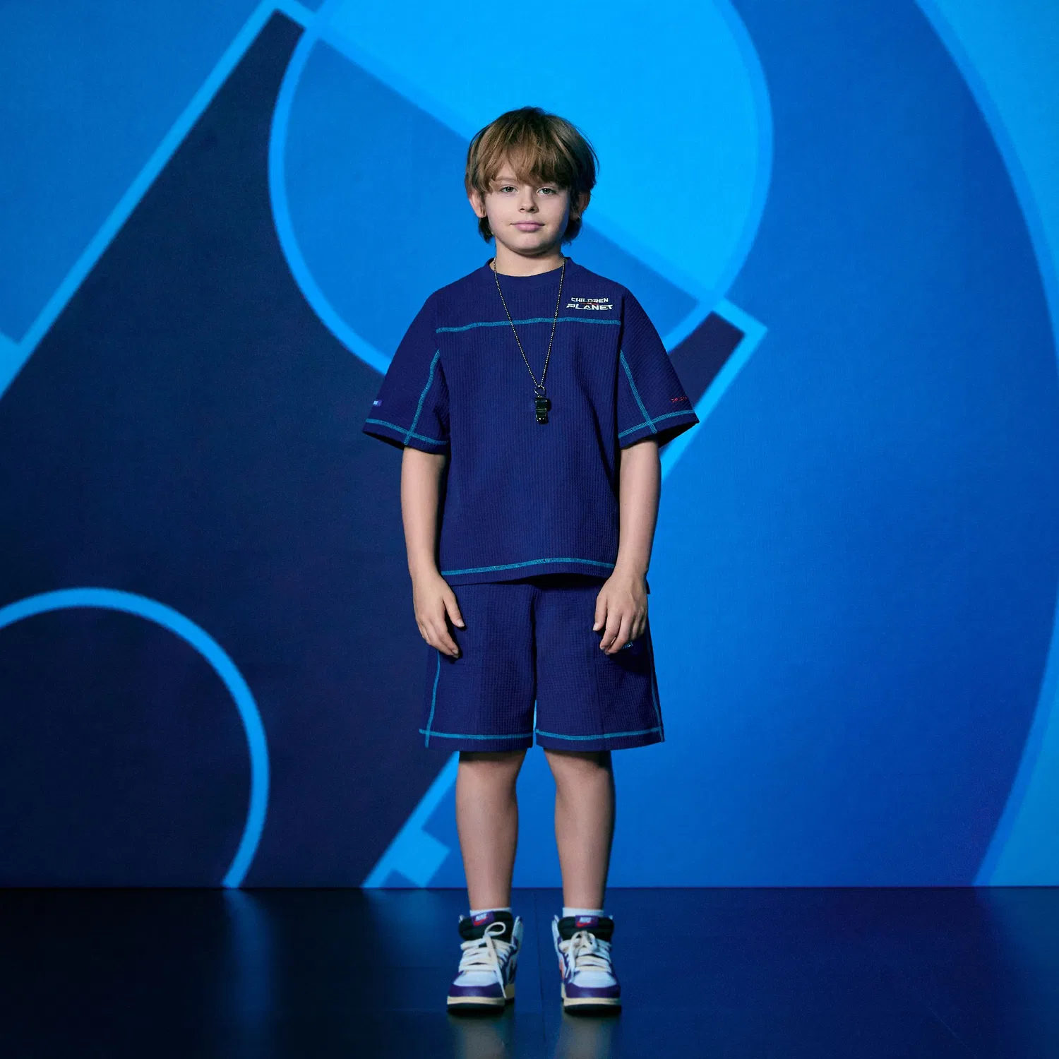 Детская футболка Croffle Uniform с короткими рукавами Children Of Planet, синяя — фото 2