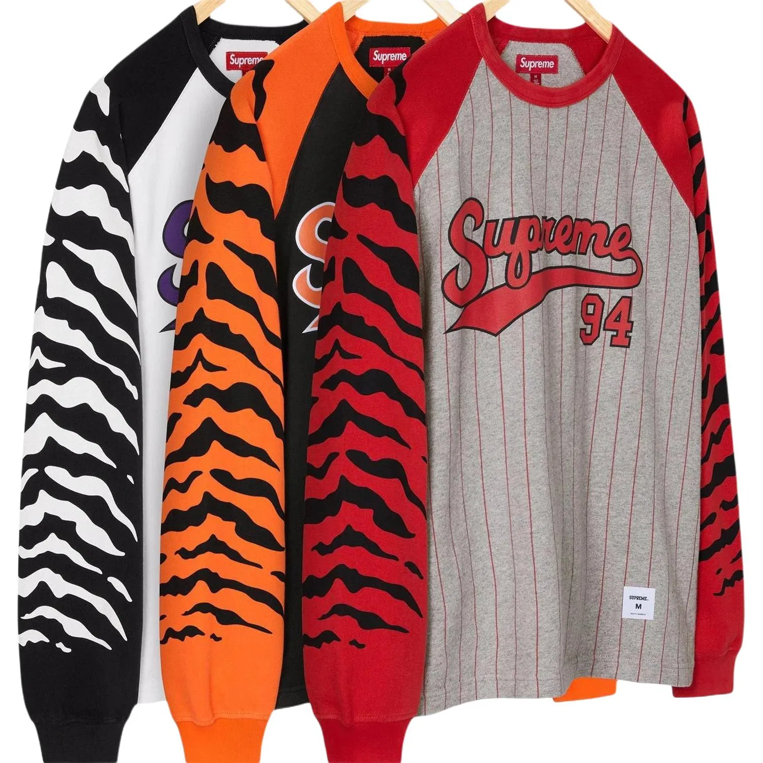 Футболка с длинным рукавом реглан Tiger SS26 WEEK6, унисекс Supreme, White — фото 4
