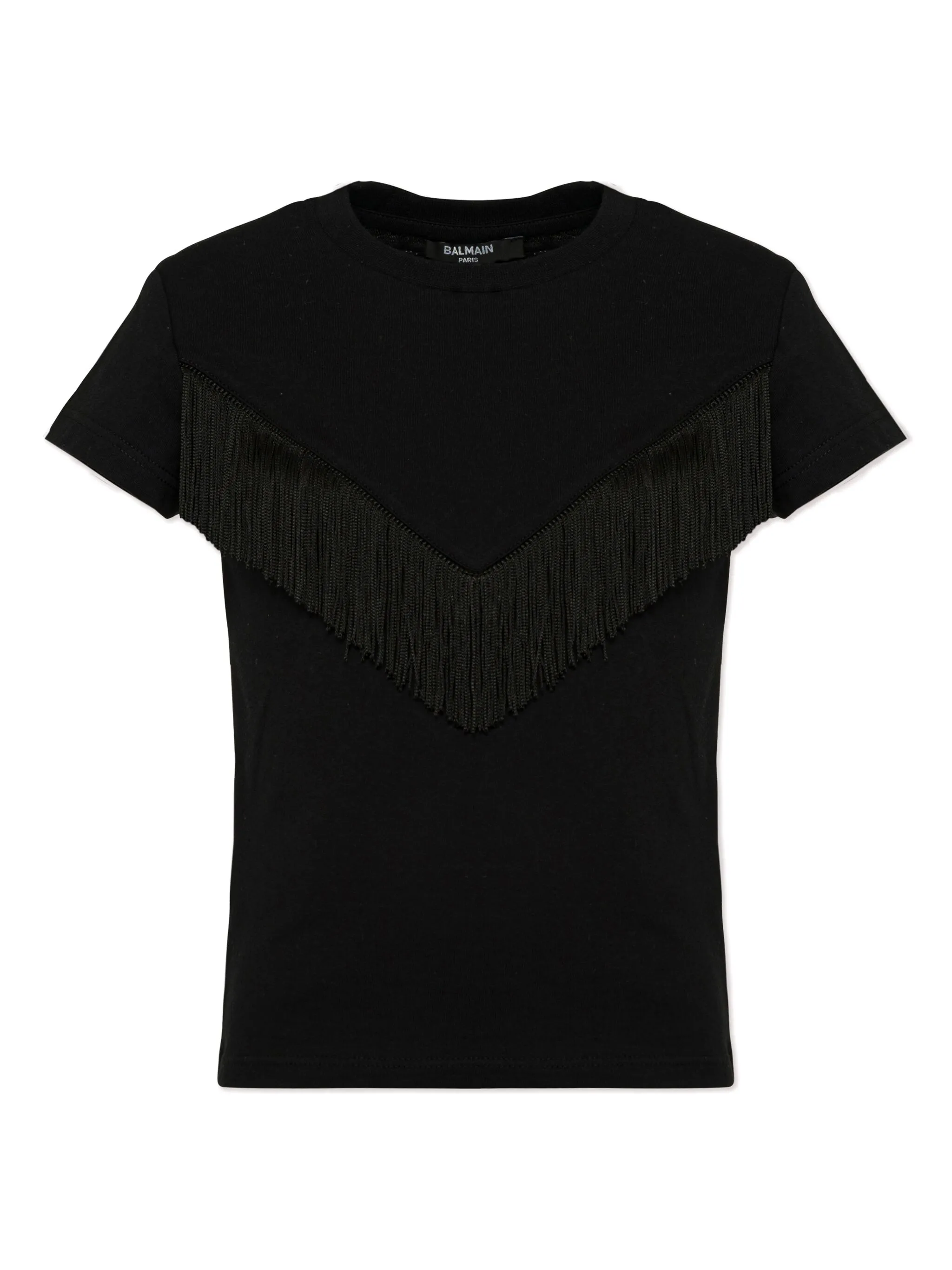 

Футболка с бахромой Balmain Kids, черный