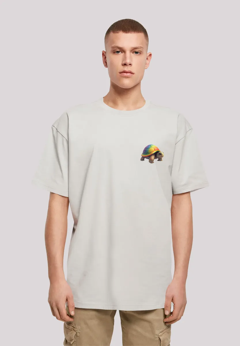 

F4NT4STIC Футболка "Rainbow Turtle OVERSIZE TEE", принт, цвет Lightasphalt