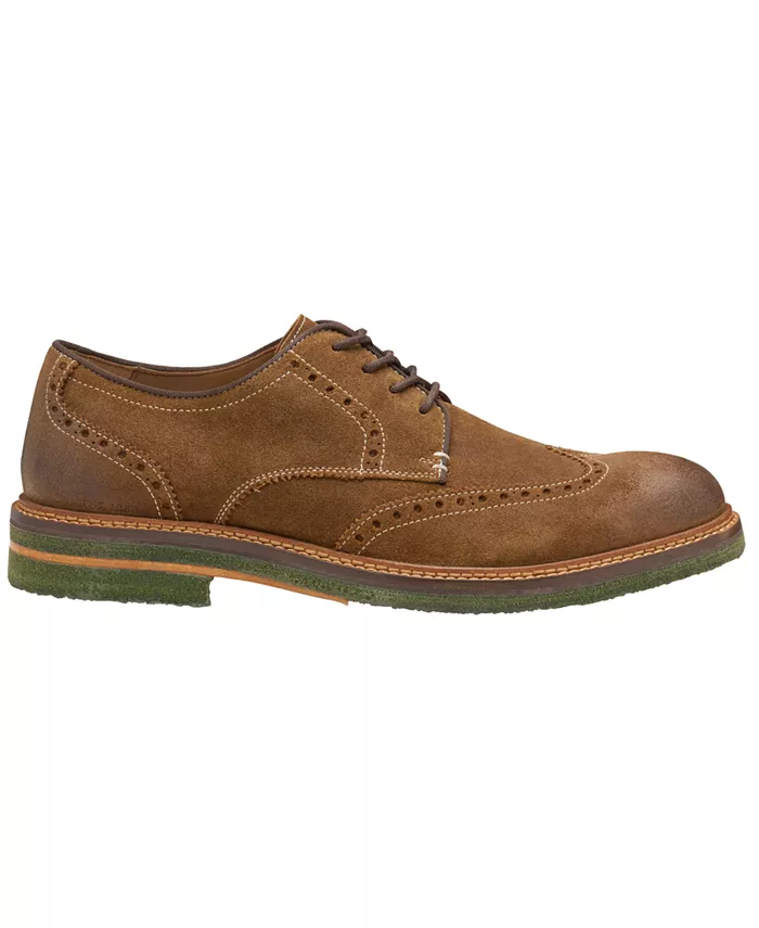 Мужские повседневные туфли Calder Wingtip с круглым носком Johnston & Murphy, загар/бежевый — фото 2