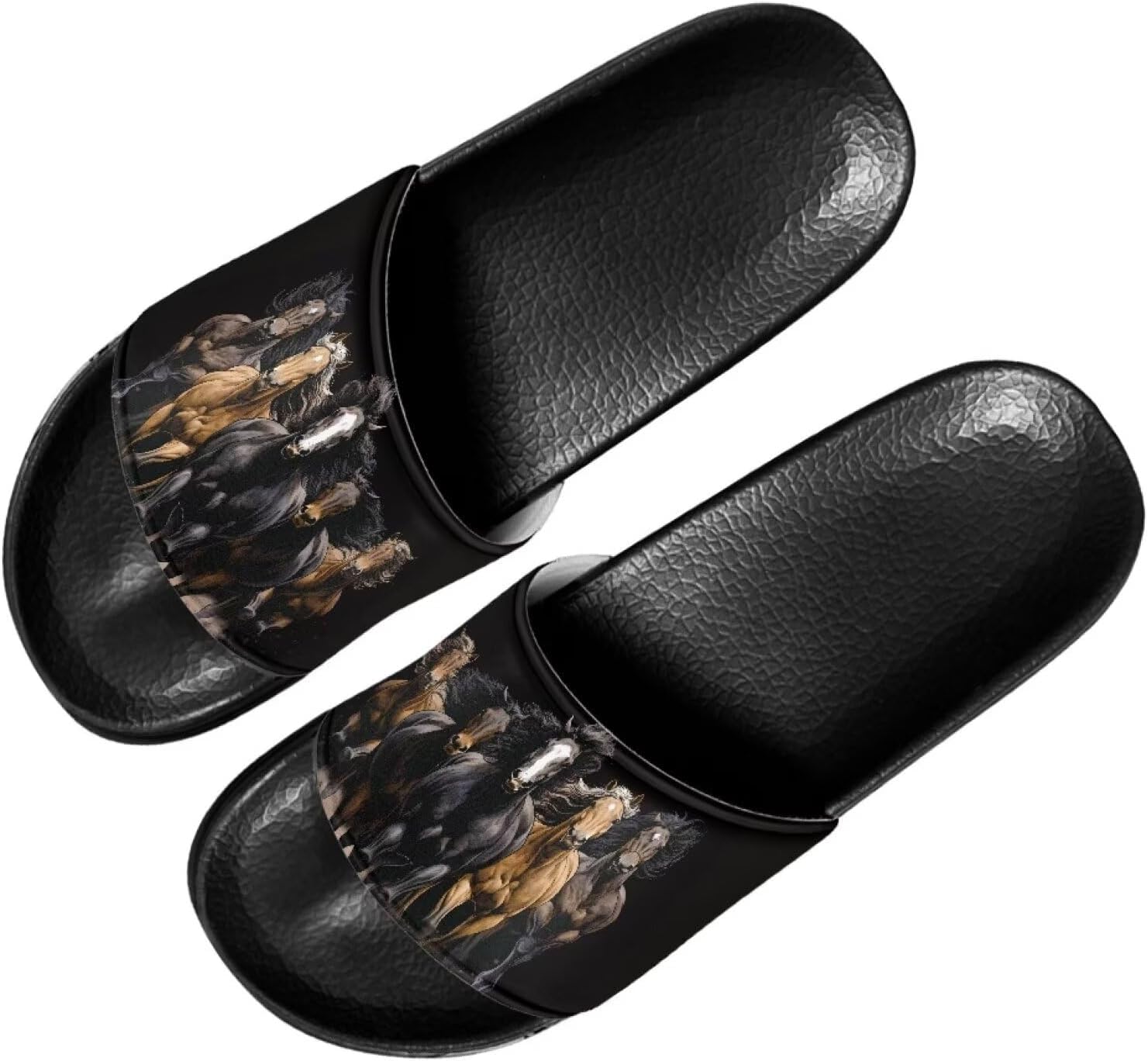 

Шлепанцы Cugasmaru для женщин и мужчин с оригинальным рисунком, открытым носком, мягкой подошвой, удобные домашние и для душа, Horse