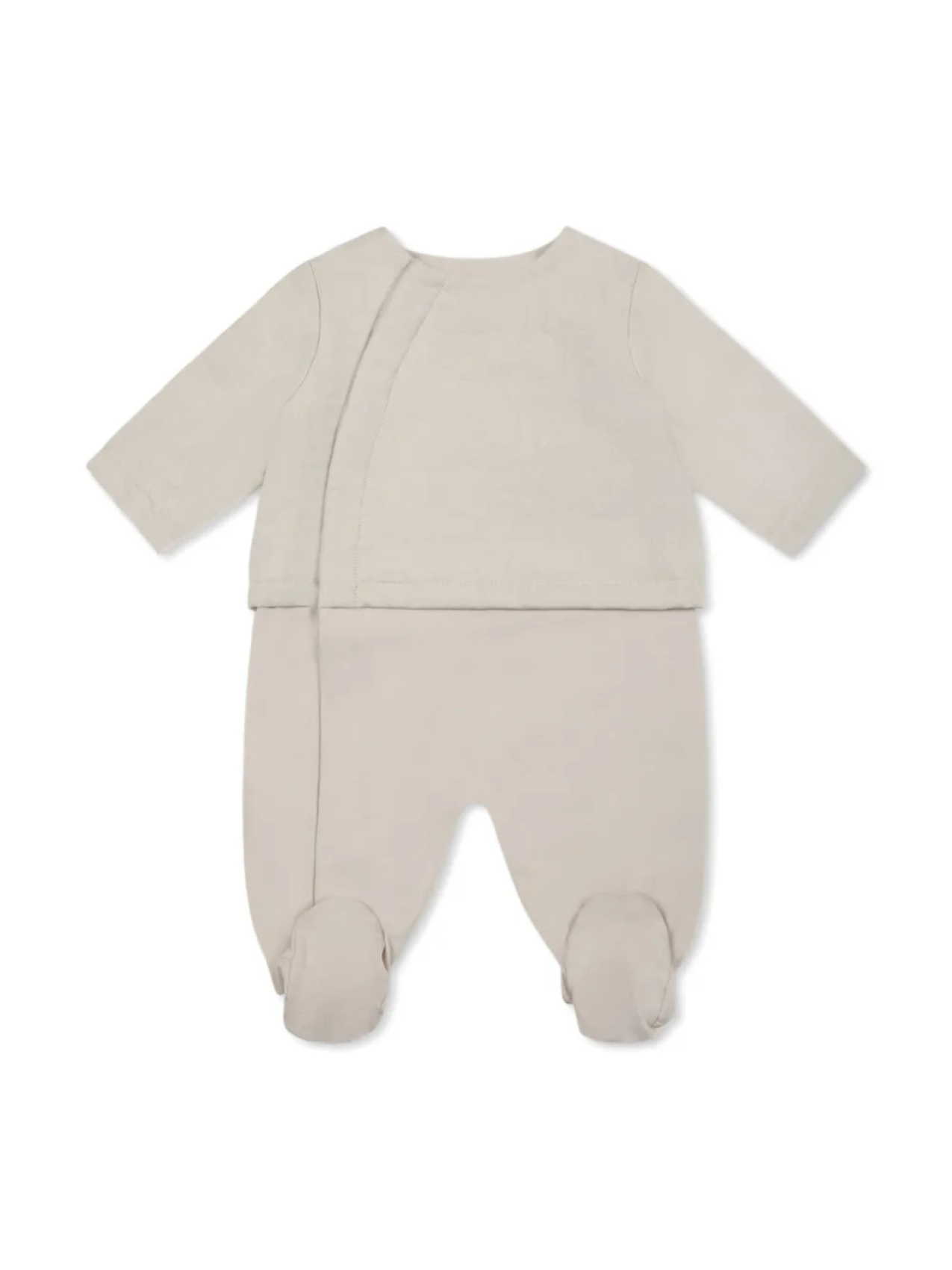 Комплект для новорожденного с вышитым логотипом Fendi Kids, нейтральный — фото 2