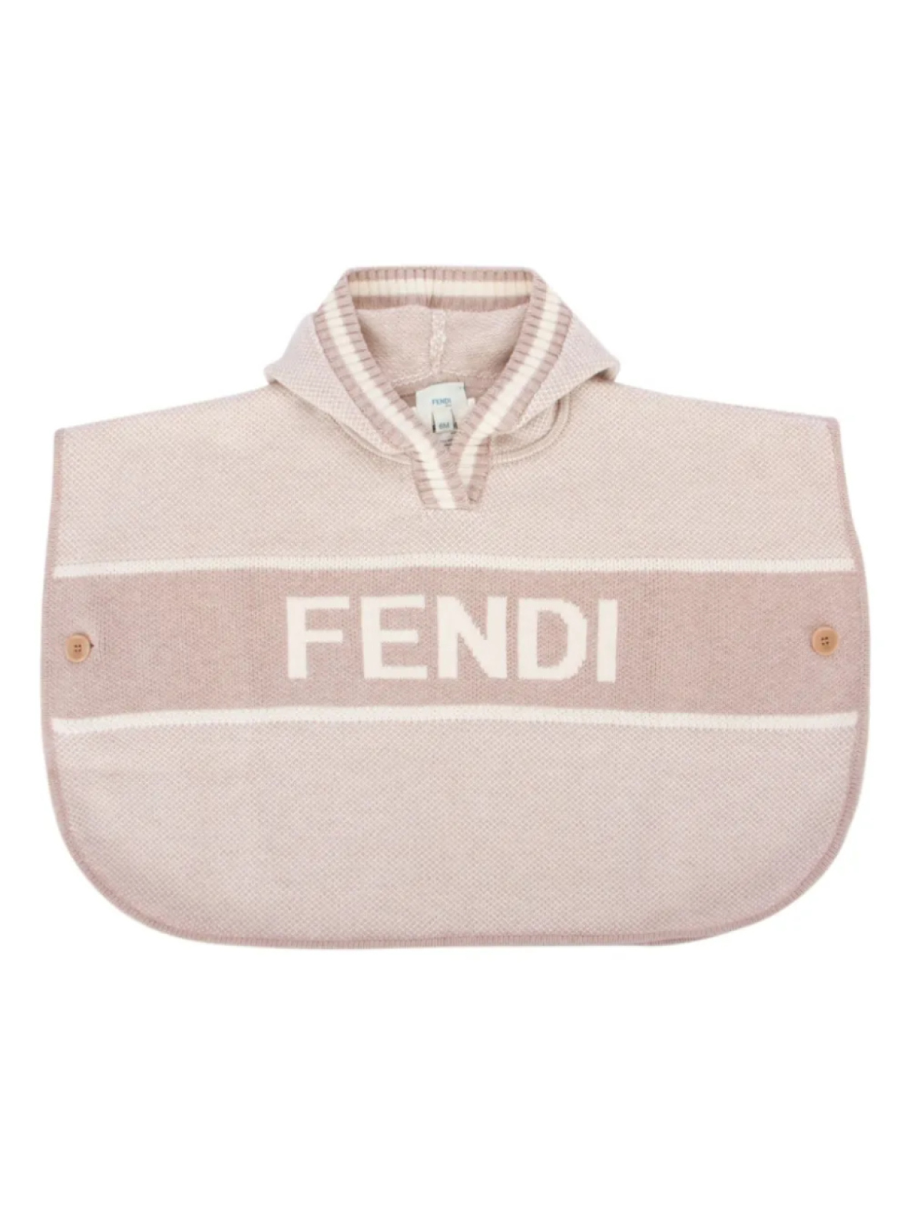 

Кейп с жаккардовым логотипом Fendi Kids, розовый