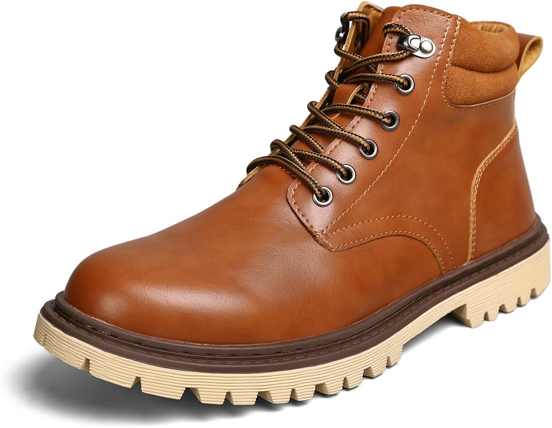 

Мужские кожаные ботинки Shaire Chukka, Шнурованные ботинки на щиколотку для мужчин, Повседневные комфортные ботинки, коричневый