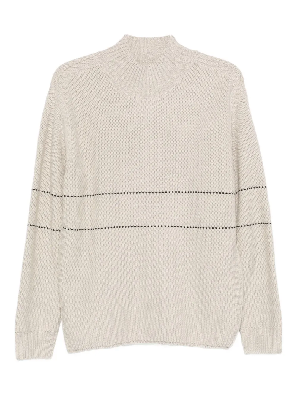 

Полосатый свитер с высоким воротом EMPORIO ARMANI, нейтральный