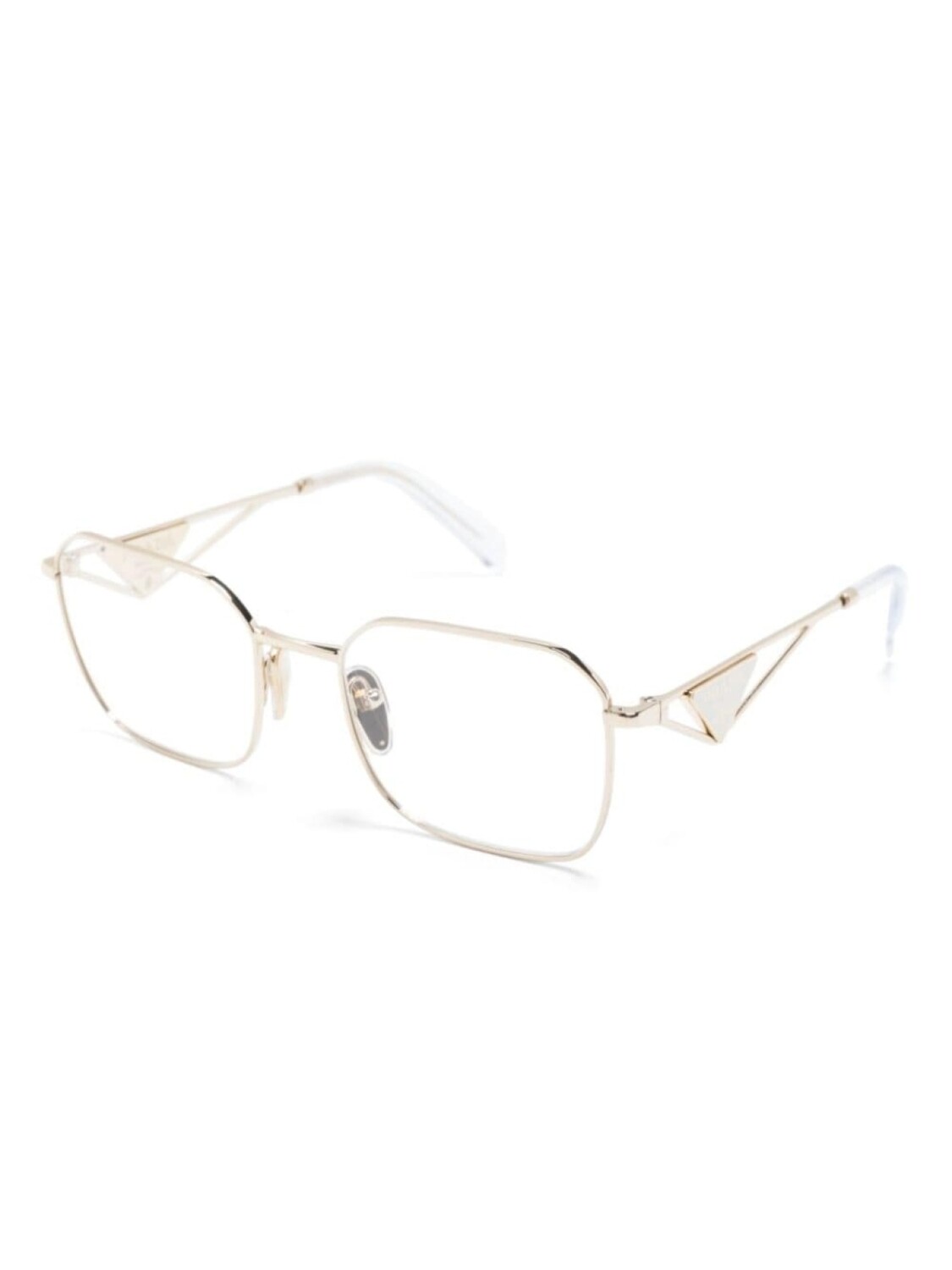 Prada Eyewear очки в квадратной оправе с логотипом, нейтральный цвет — фото 2