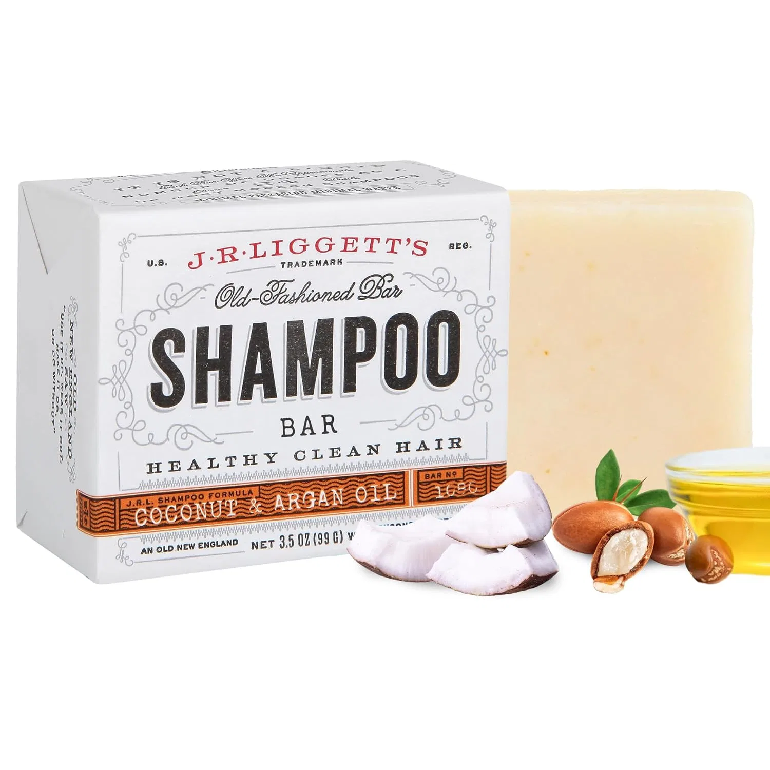 Твердый шампунь J.R. Liggett с кокосовым и аргановым маслом J·R·Liggett'S