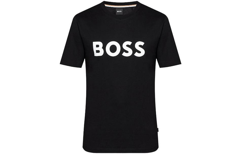 

Футболка с круглым вырезом и принтом логотипа Boss HUGO BOSS, черный
