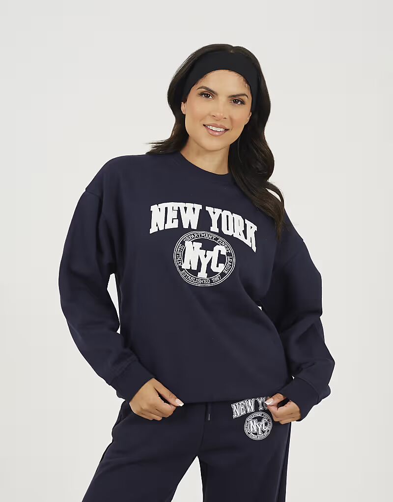 

Толстовка с круглым вырезом и вышивкой, темно-синего цвета Brave Soul