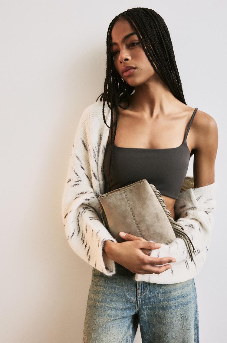 

Сумка через плечо с бахромой Pull And Bear, коричневый