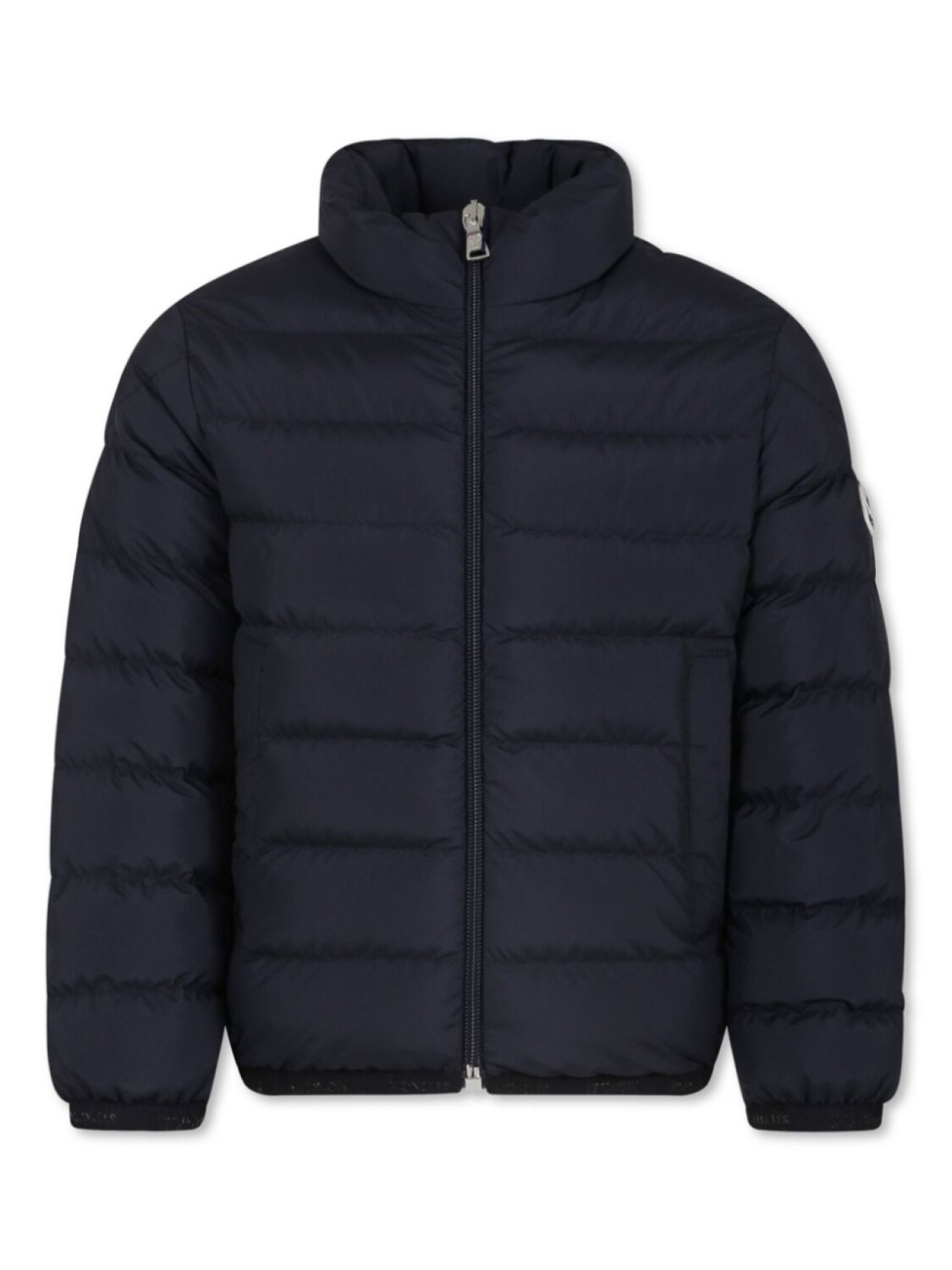 

Moncler Enfant куртка с логотипом-нашивкой, синий