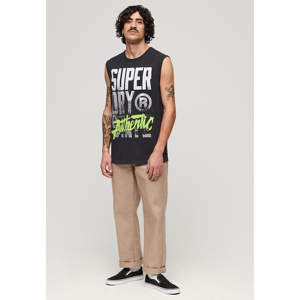 Футболка Superdry Photographic Logo sleeveless T-shirt, черный — фото 4