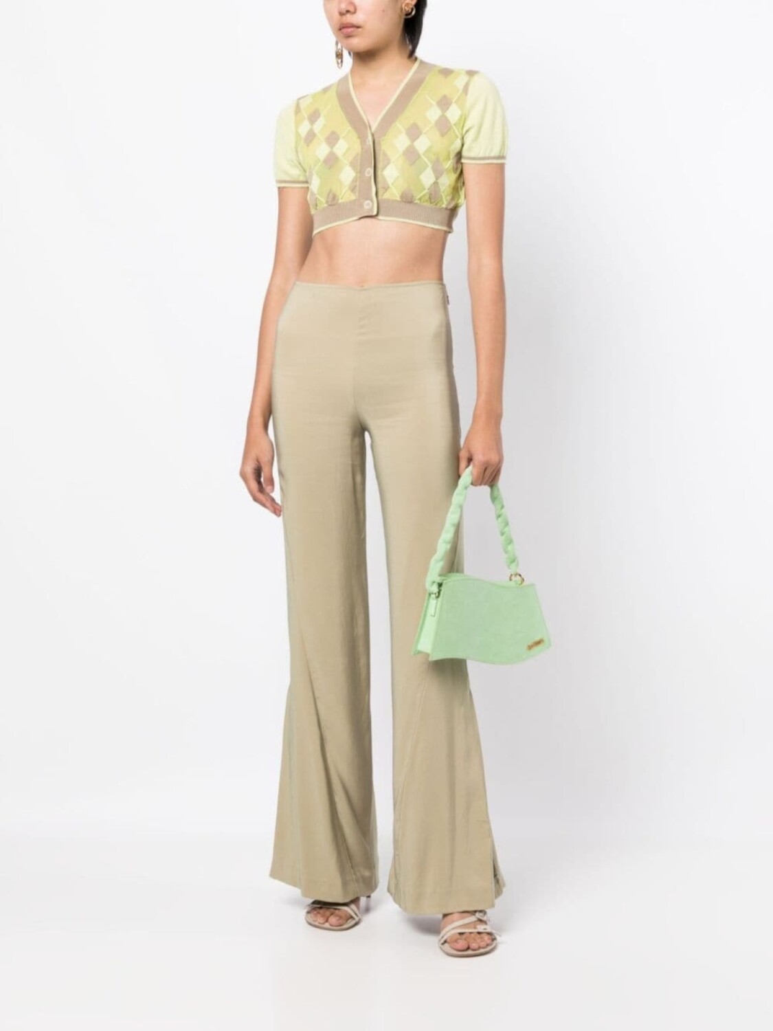 Jacquemus укороченный топ с узором аргайл, желтый — фото 2
