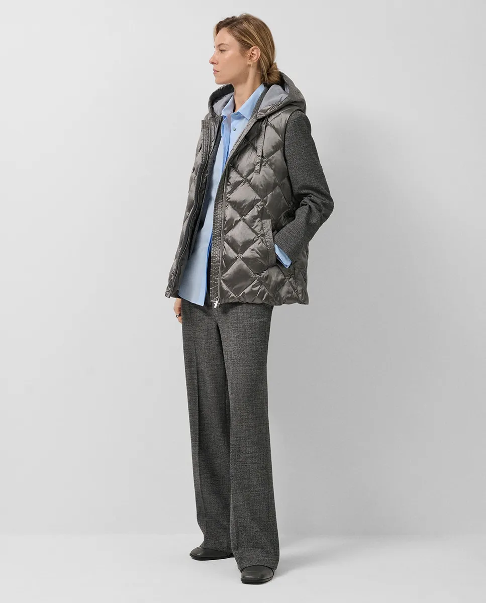 

Женский длинный стеганый жилет с капюшоном Roberto Verino, темно-серый