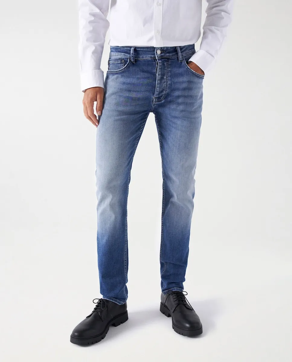 

Мужские джинсы прямого кроя синего цвета Salsa Jeans