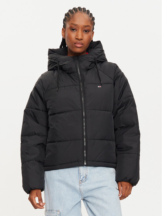 

Пуховик стандартного кроя Tommy Jeans, черный