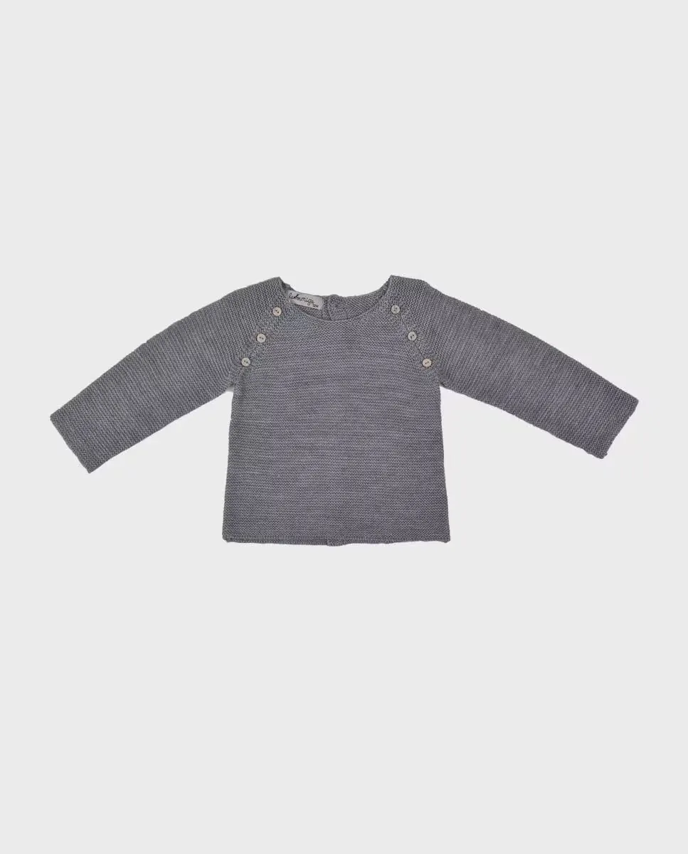 

Детский свитер с длинными рукавами и круглым вырезом La Ormiga, серый