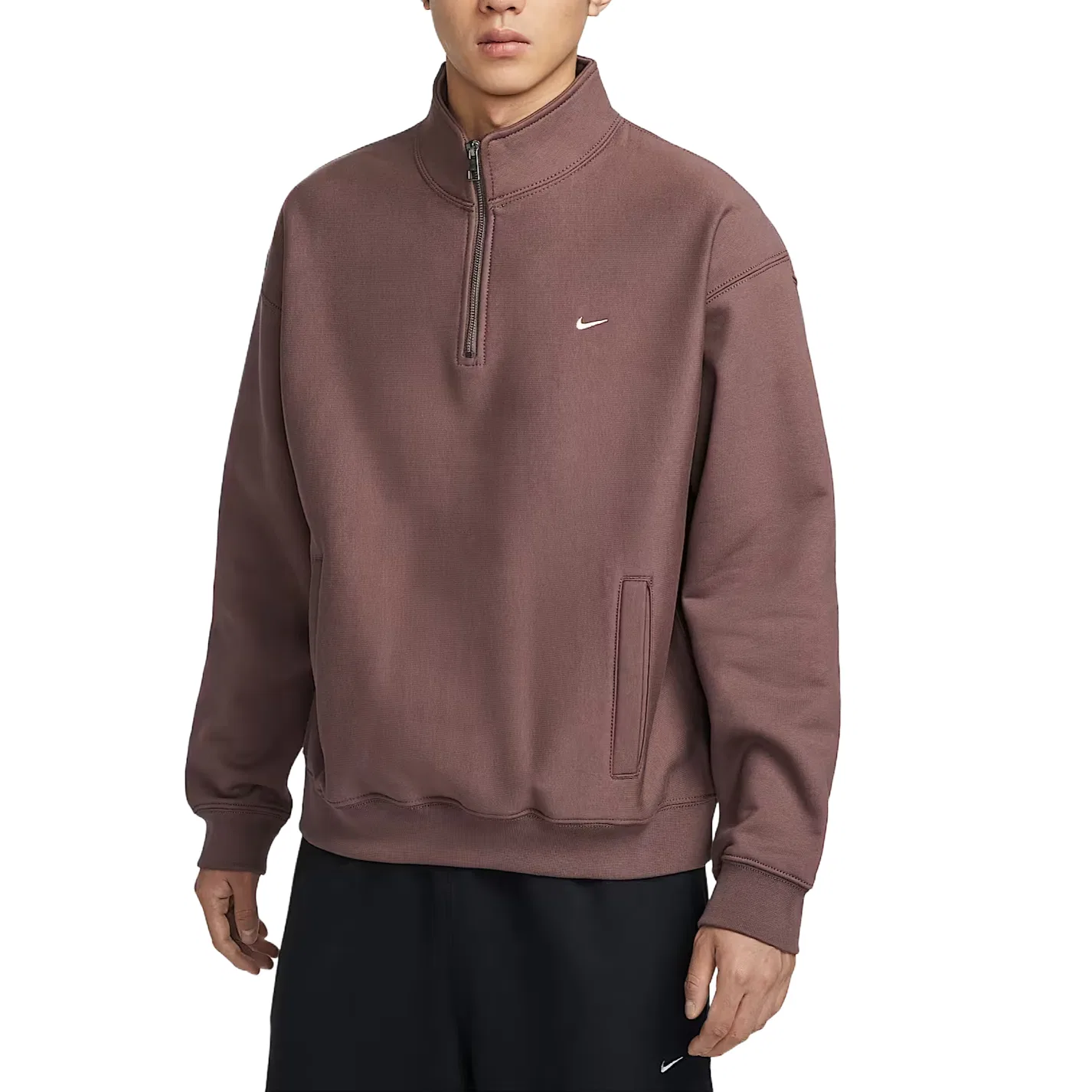 Свитшот мужской Swoosh на флисе из мягкого трикотажа Nike, Tattoo Black Purple/White
