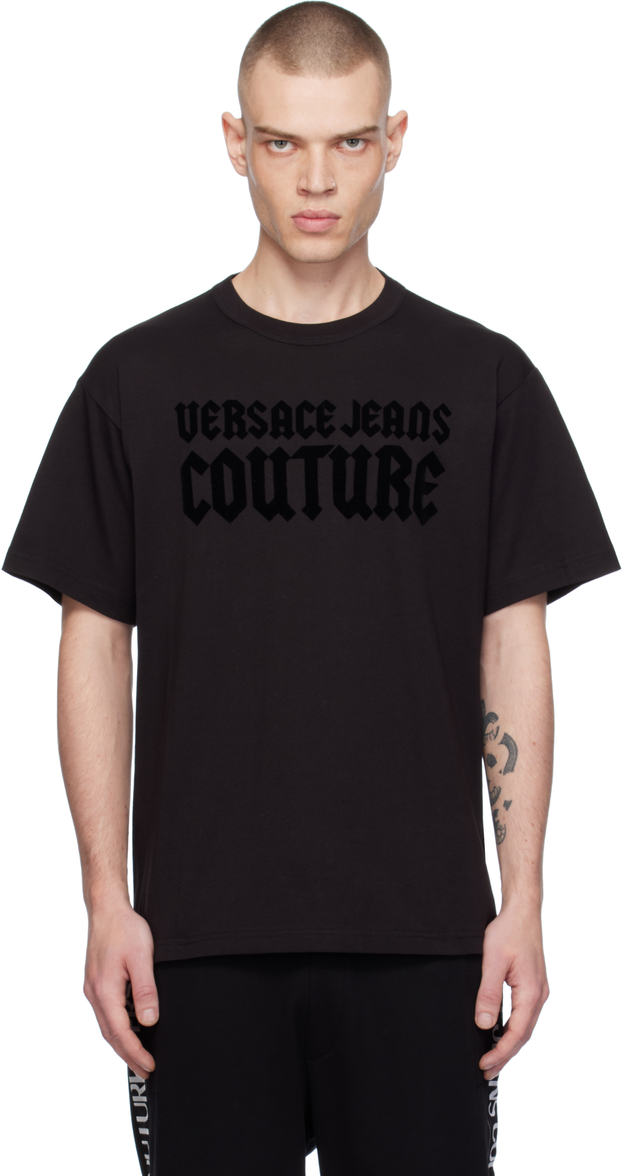

Футболка с флокированным узором Versace Jeans Couture