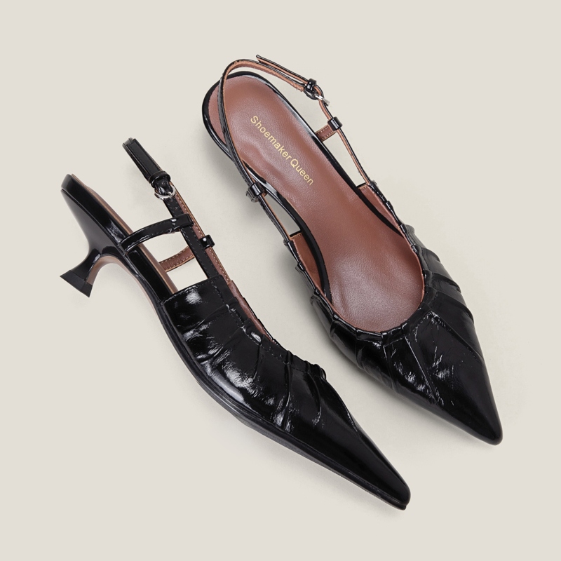 SHOEMAKER QUEEN Стильные серебряные туфли на тонком каблуке, цвет Stylish Silver — фото 4