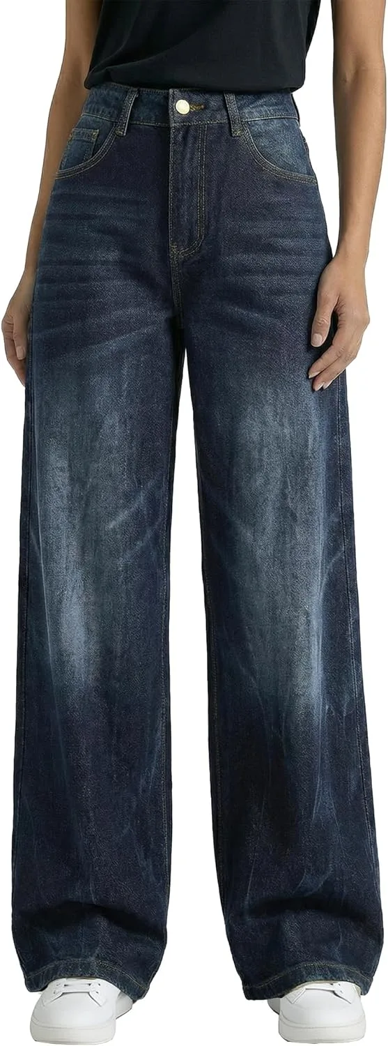 

Emmiol джинсы baggy для женщин, широкие брюки в стиле Y2K