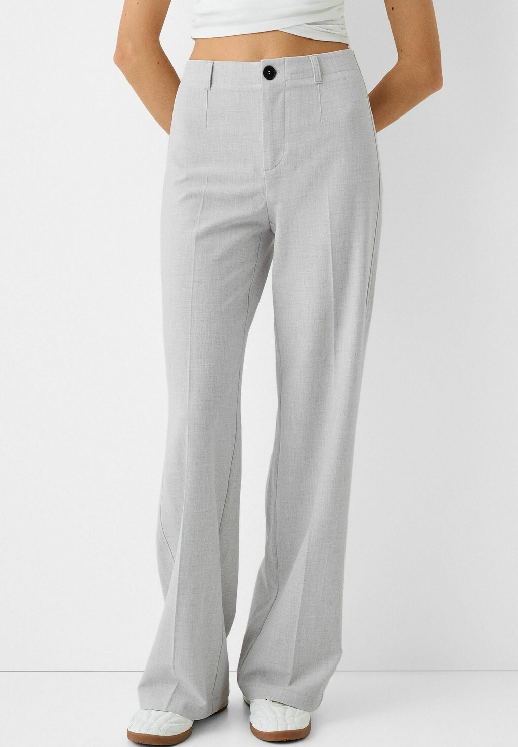 

Брюки Wide-Leg Tailored Bershka, крапчатый серый