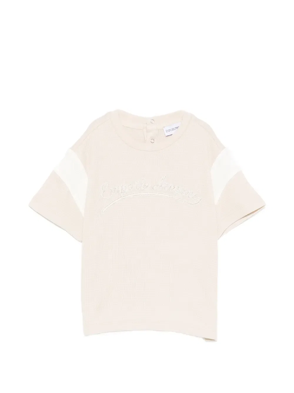 Футболка из вафельной вязки Emporio Armani Kids, нейтральный