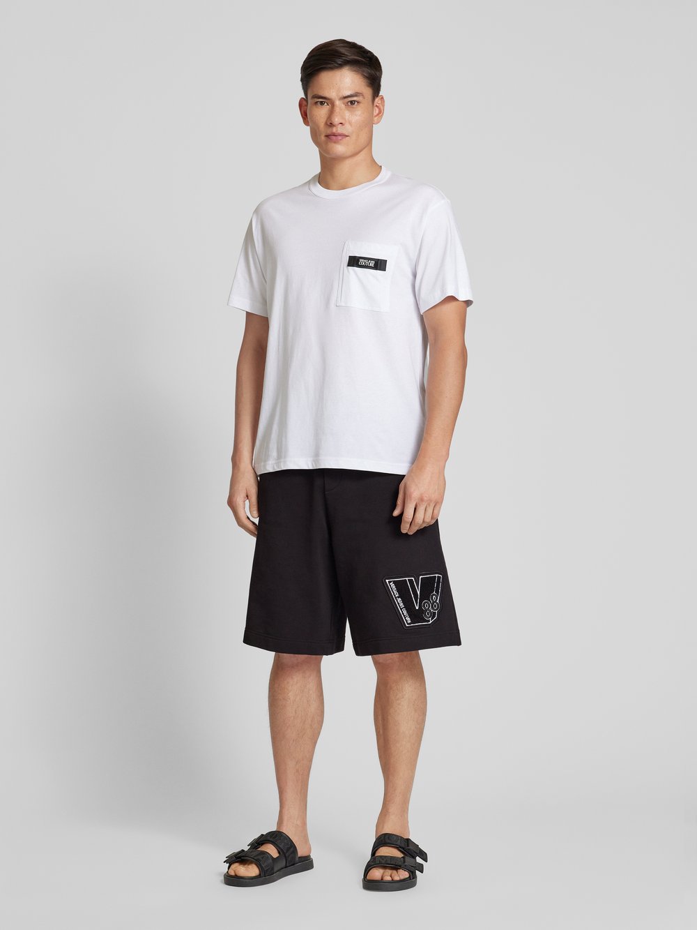 

Спортивные шорты с эластичным поясом с логотипом Versace Jeans Couture, черный