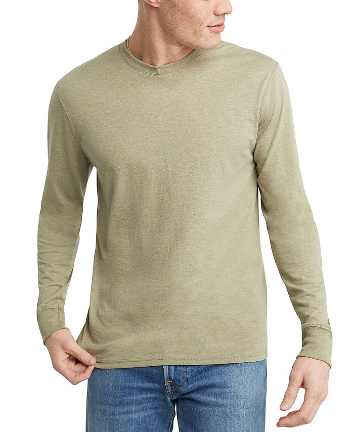 

Мужская футболка Originals Tri-Blend с длинным рукавом Hanes, цвет Green