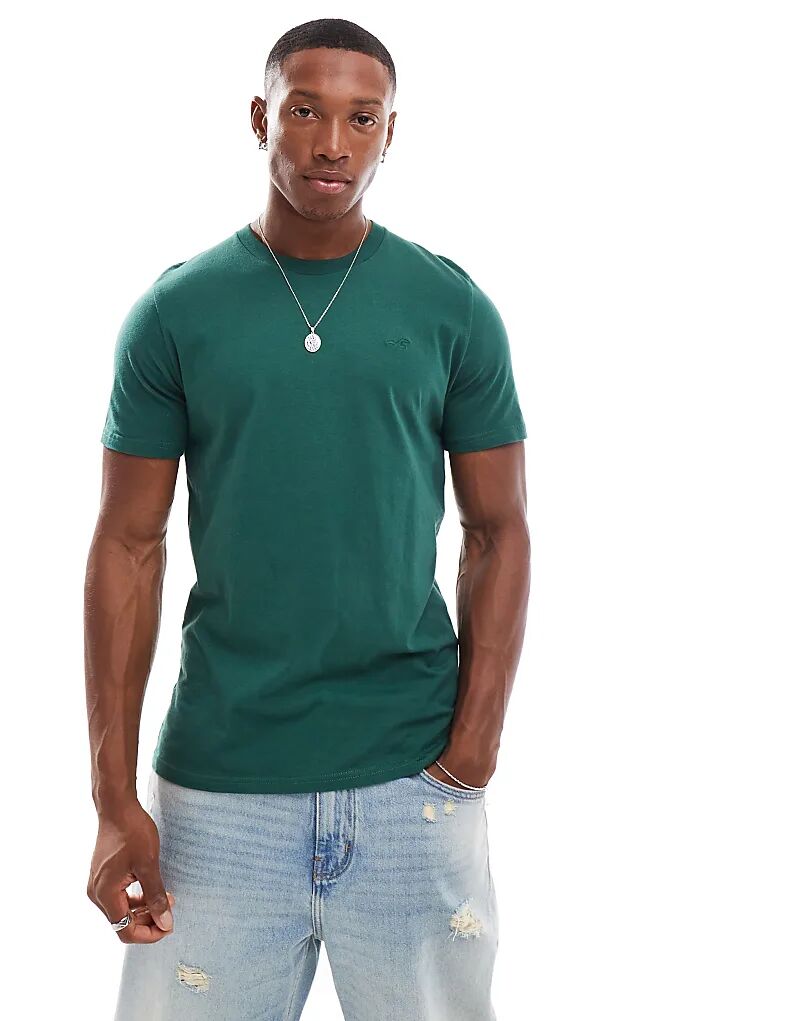 

Футболка с логотипом icon в средне-зеленом цвете Hollister