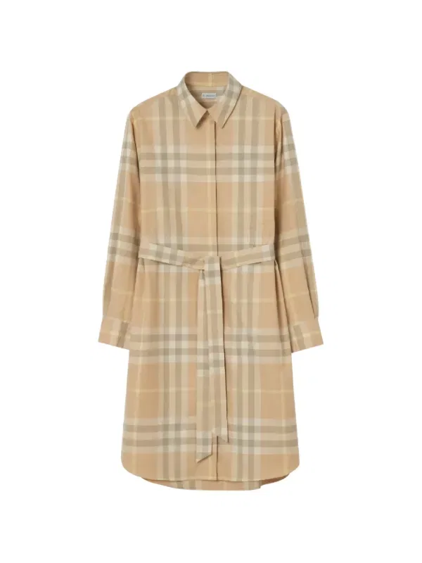 Платье-рубашка Burberry, женское, нейтральный