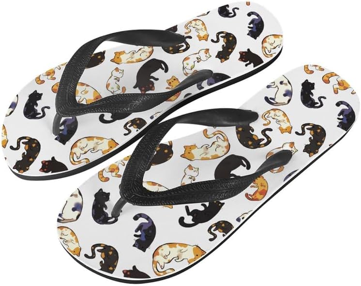 

Женские пляжные шлепанцы Semiouray с морской волной, милые ортопедические шлепанцы с лотосом, легкие плоские сандалии для дома и улицы на лето, Cute Kitten Cat