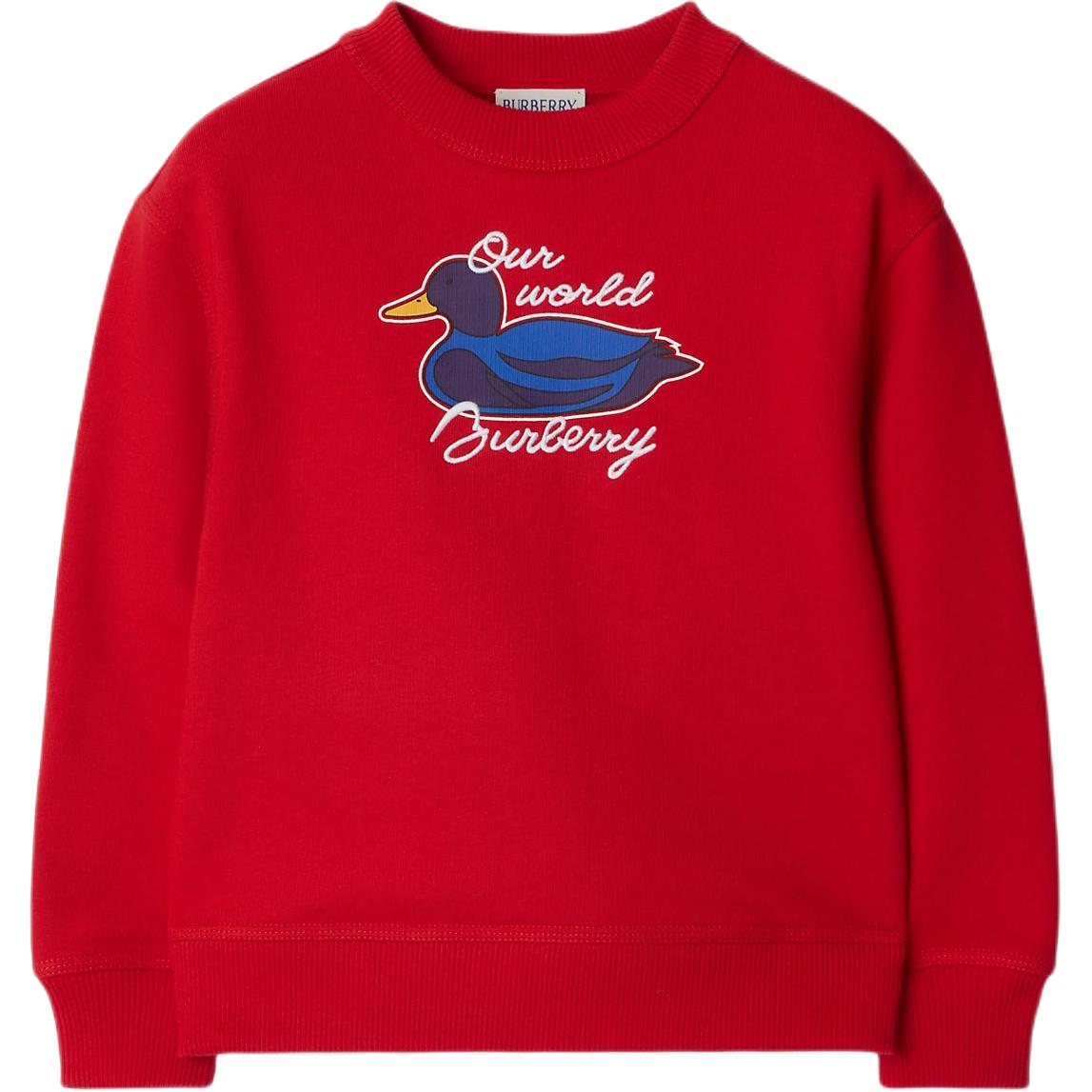 

Burberry Детская толстовка с длинным рукавом и принтом утки красная