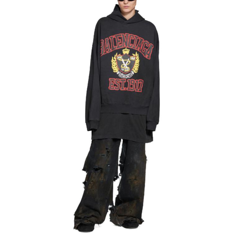 Худи Balenciaga DIY College Hoodie 'Black', черный — фото 3