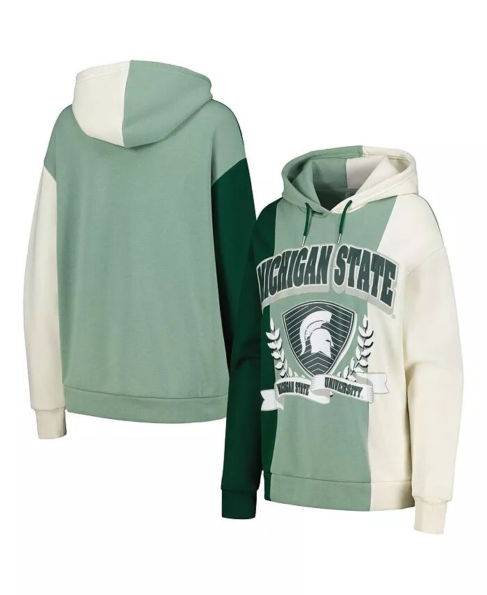 

Женская зеленая толстовка с капюшоном Michigan State Spartans Hall of Fame с цветными блоками Gameday Couture