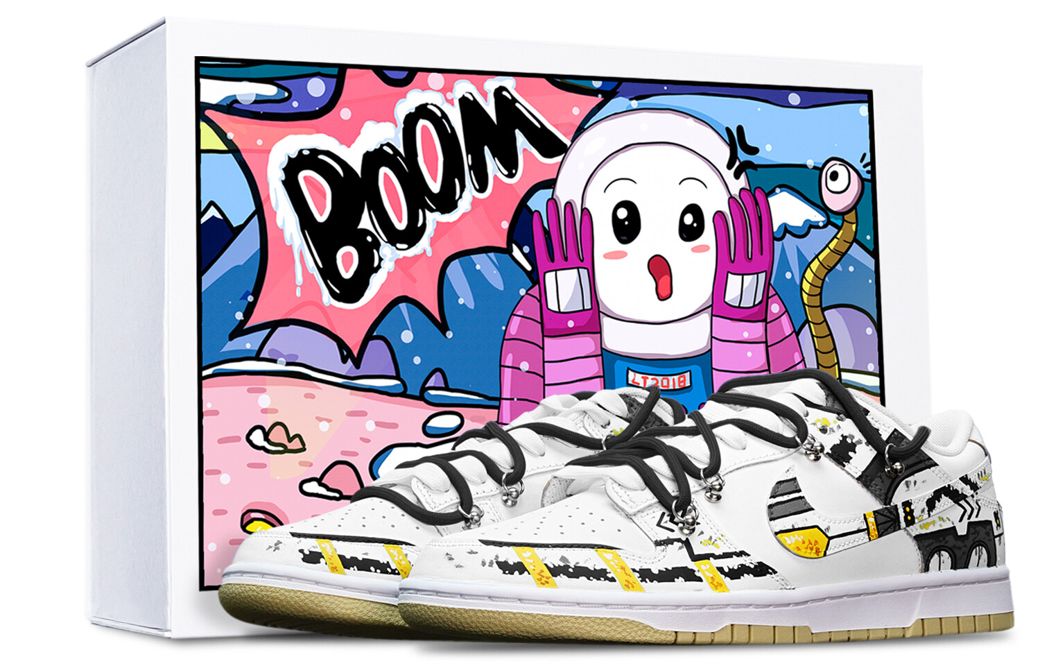 

Кроссовки Nike Dunk Skateboard Shoes Men Low-Top Black And White/Orange