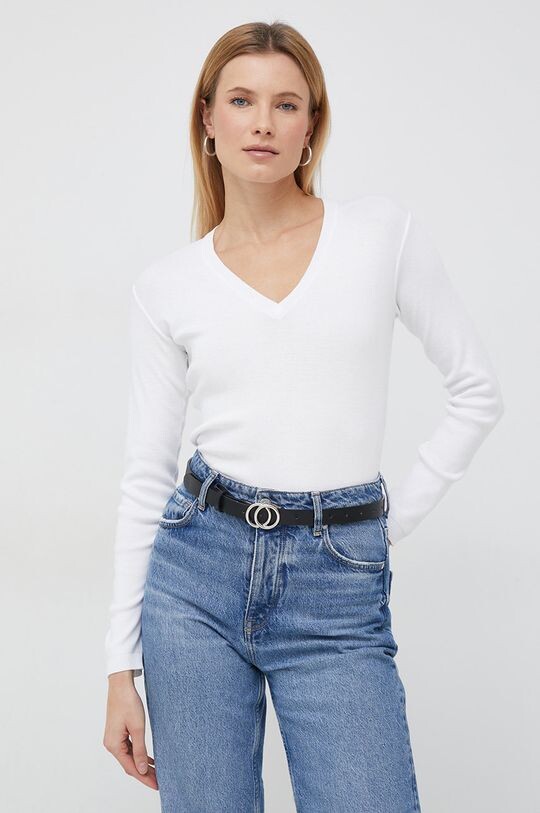 

Хлопковый свитер United Colors of Benetton, белый