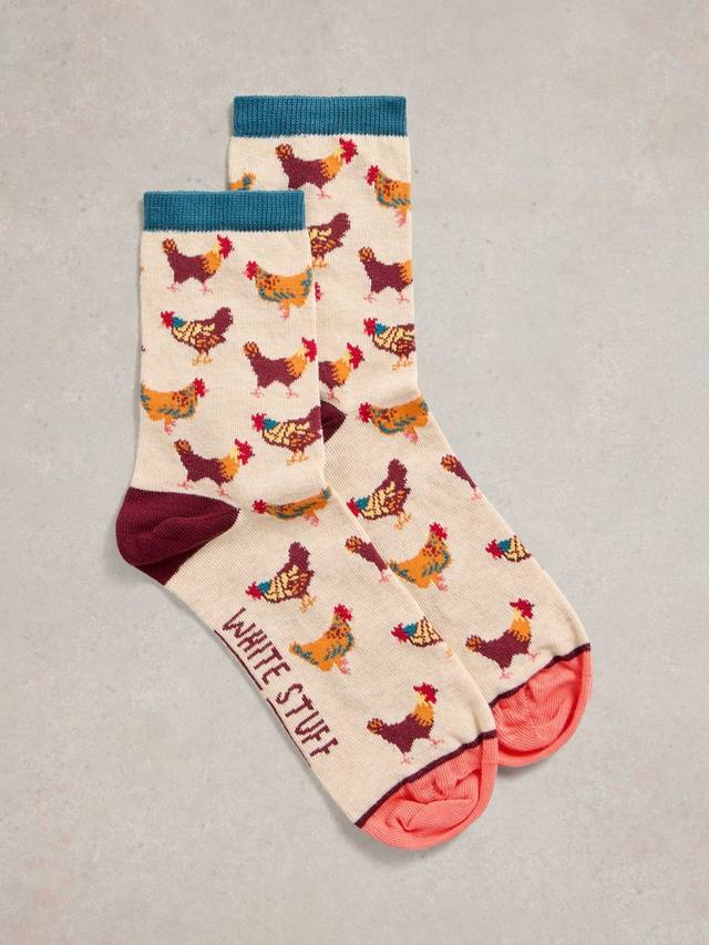 

Органические носки Clucky с высоким содержанием хлопка White Stuff, Natural/Multi