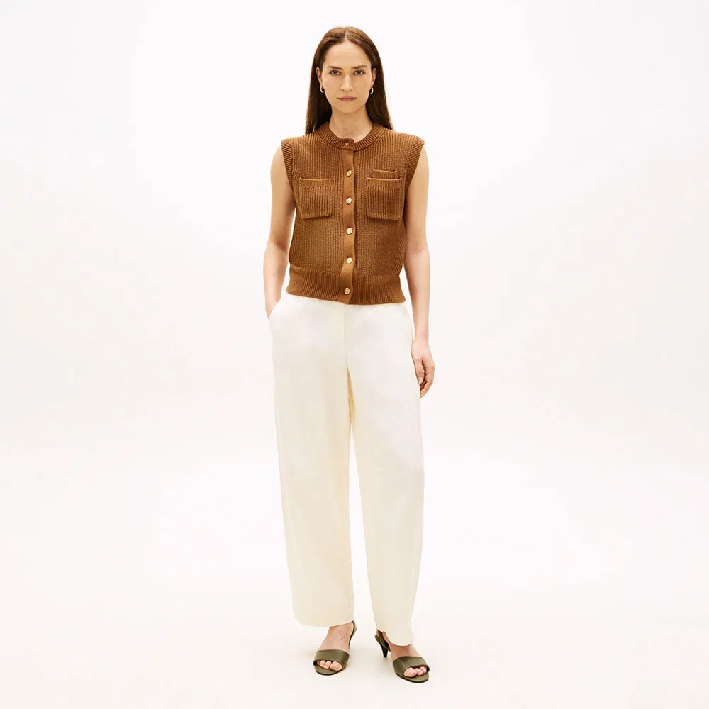 Женские льняные брюки-бочки Utility Barrel Pants от Tommy Hilfiger Women, бежевые