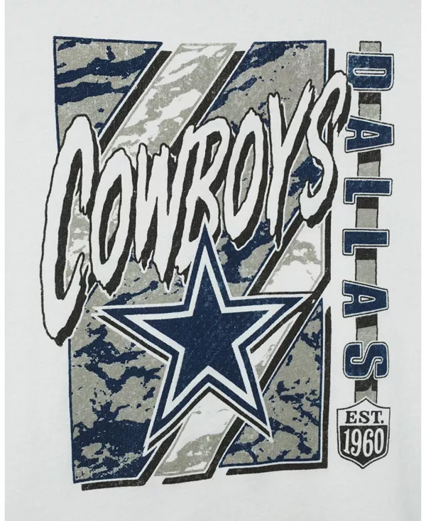 Футболка унисекс с символикой команды NFL Dallas Cowboys - для малышей и взрослых. Junk Food Clothing, белый — фото 3