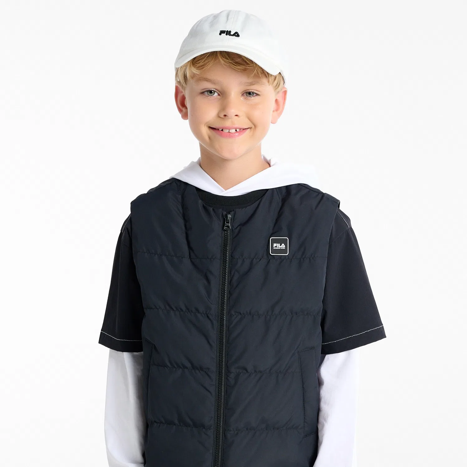 Детский утеплённый жилет чёрный от Fila Kids