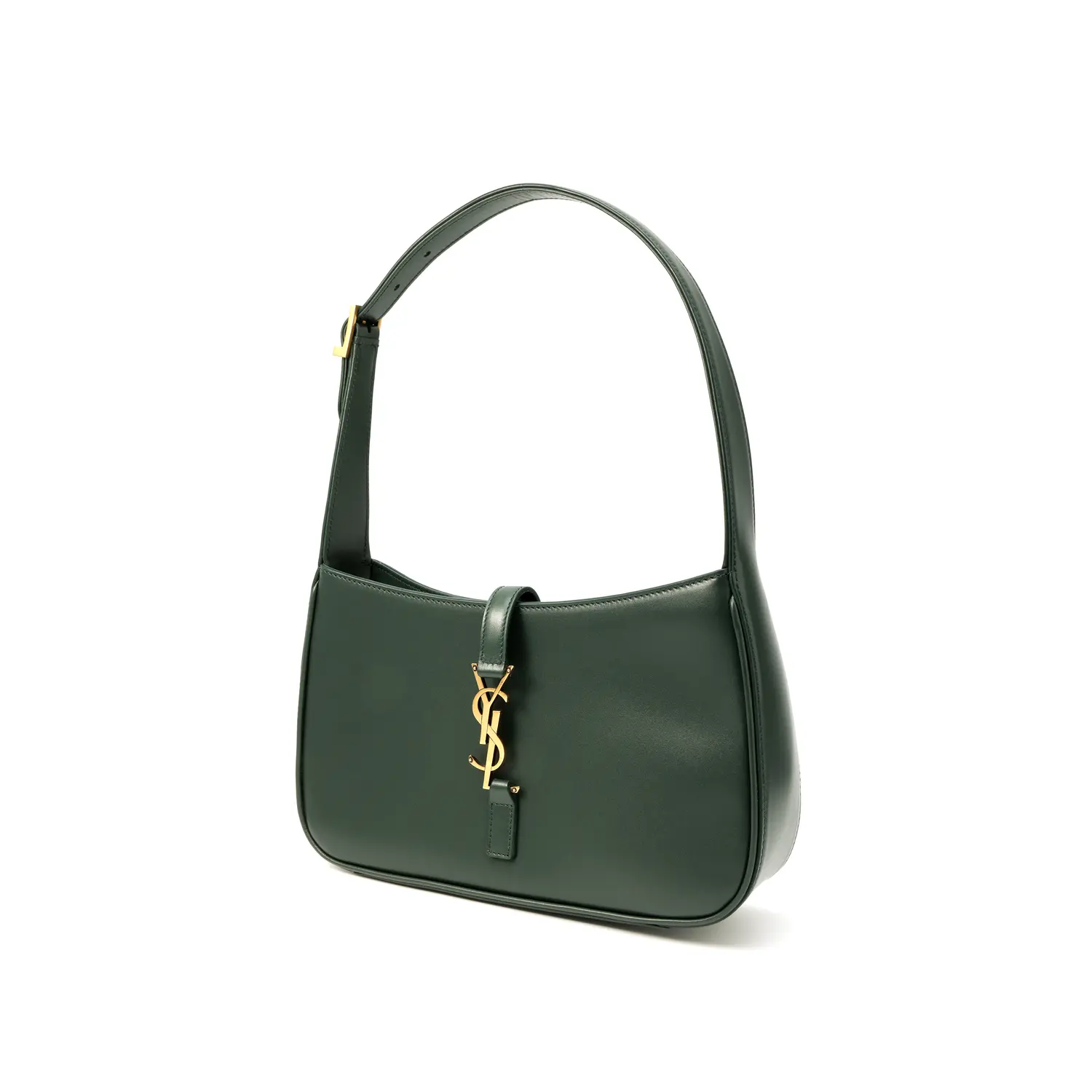 

SAINT LAURENT Гладкая кожаная сумка хобо через плечо для женщин темный чернильно-зеленый